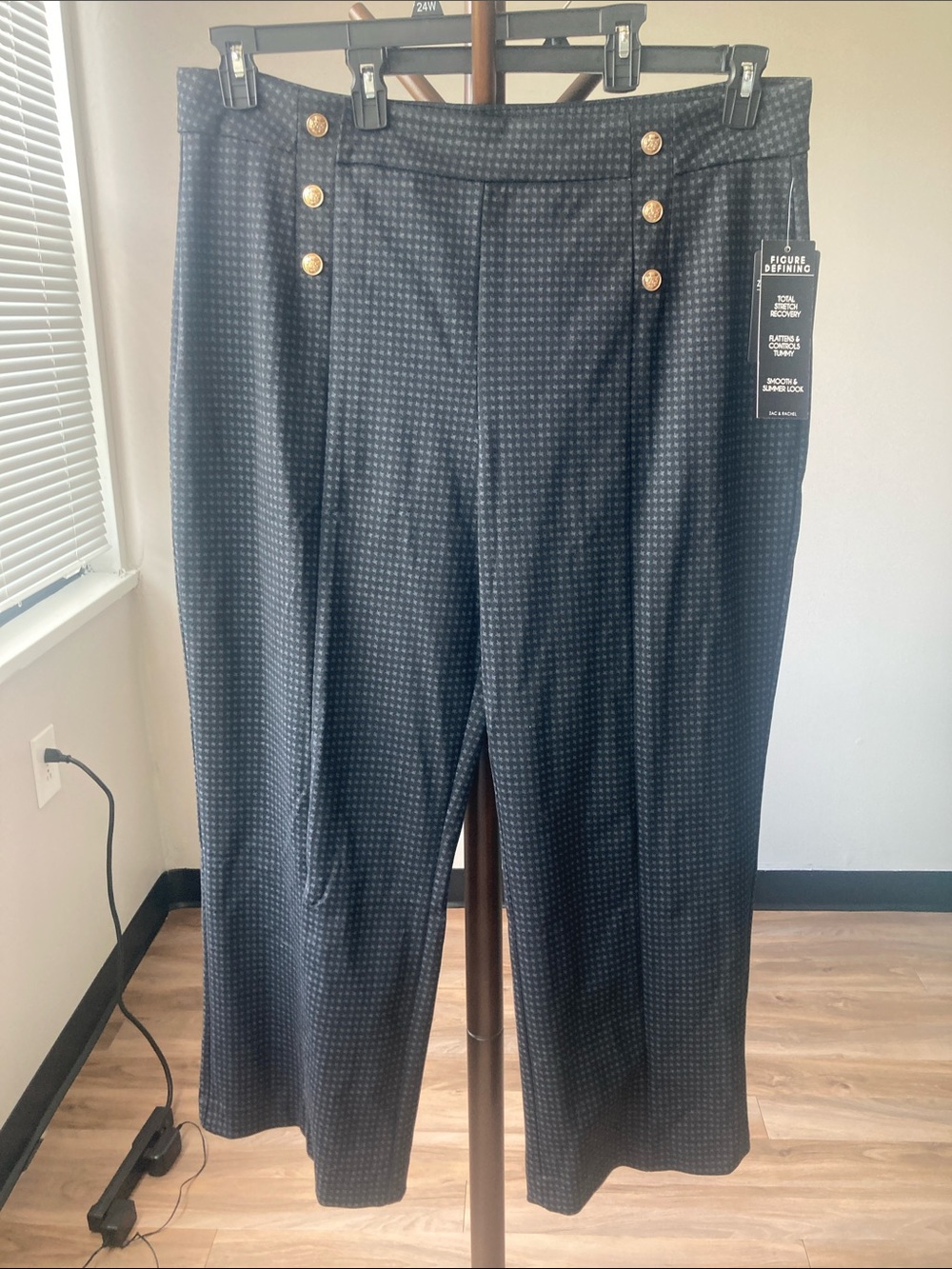 Zac + Rachel houndstooth print pant casual business casual preppy XXL